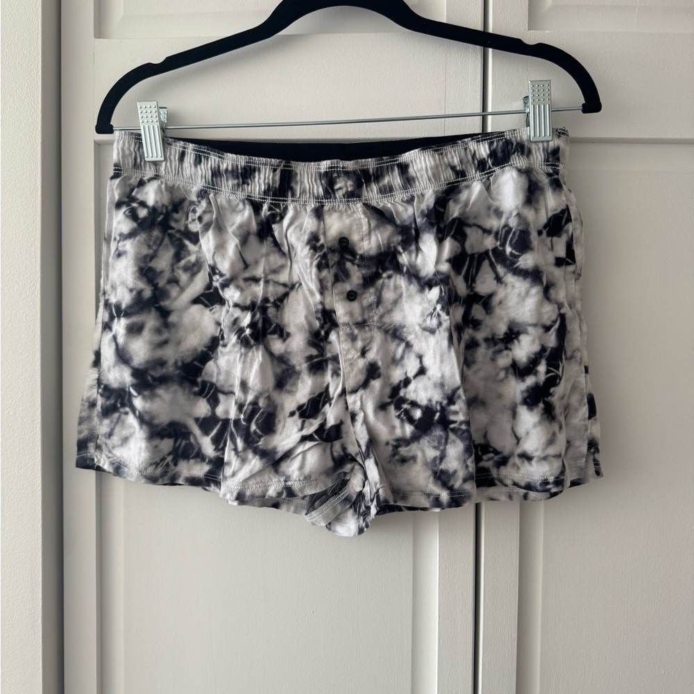 VS Pink Tie Dye Lounge Shorts Size S Cotton Blend Y2K Mini Blue White